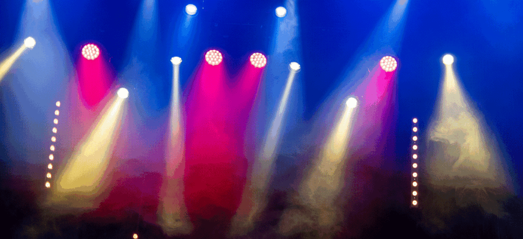 Lumière au cabaret éclairage de la scène